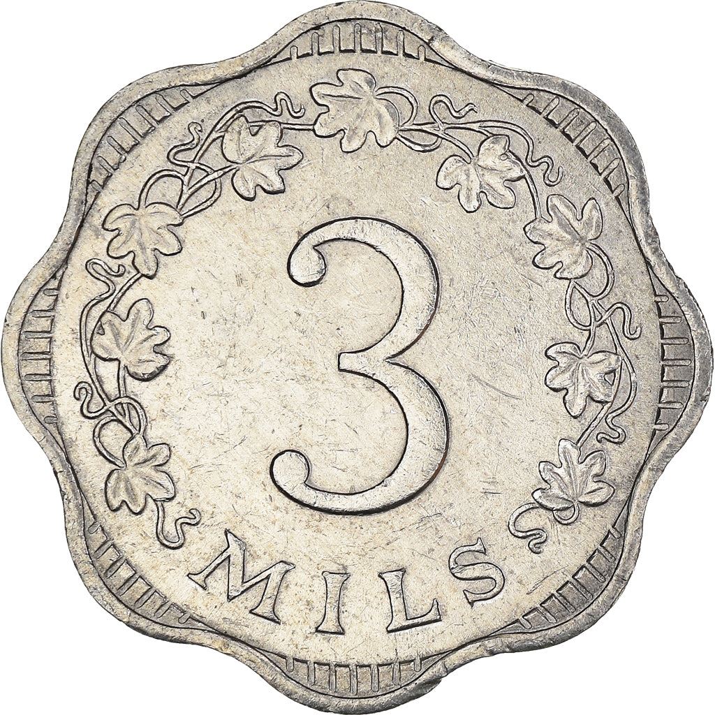 Malta Coin Maltese 3 Mils | Bee | Honeycomb | KM6 | 1972 - 2006