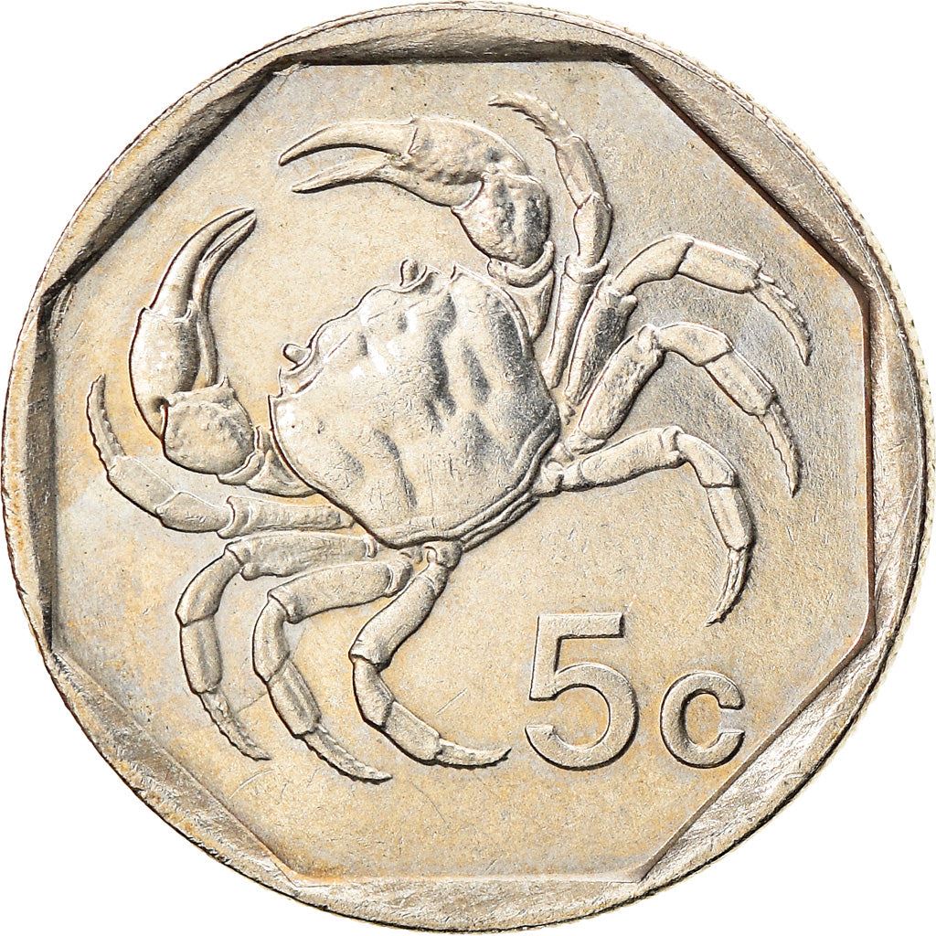 Malta Coin Maltese 5 Cents | Freshwater Crab | KM95 | 1991 - 2007