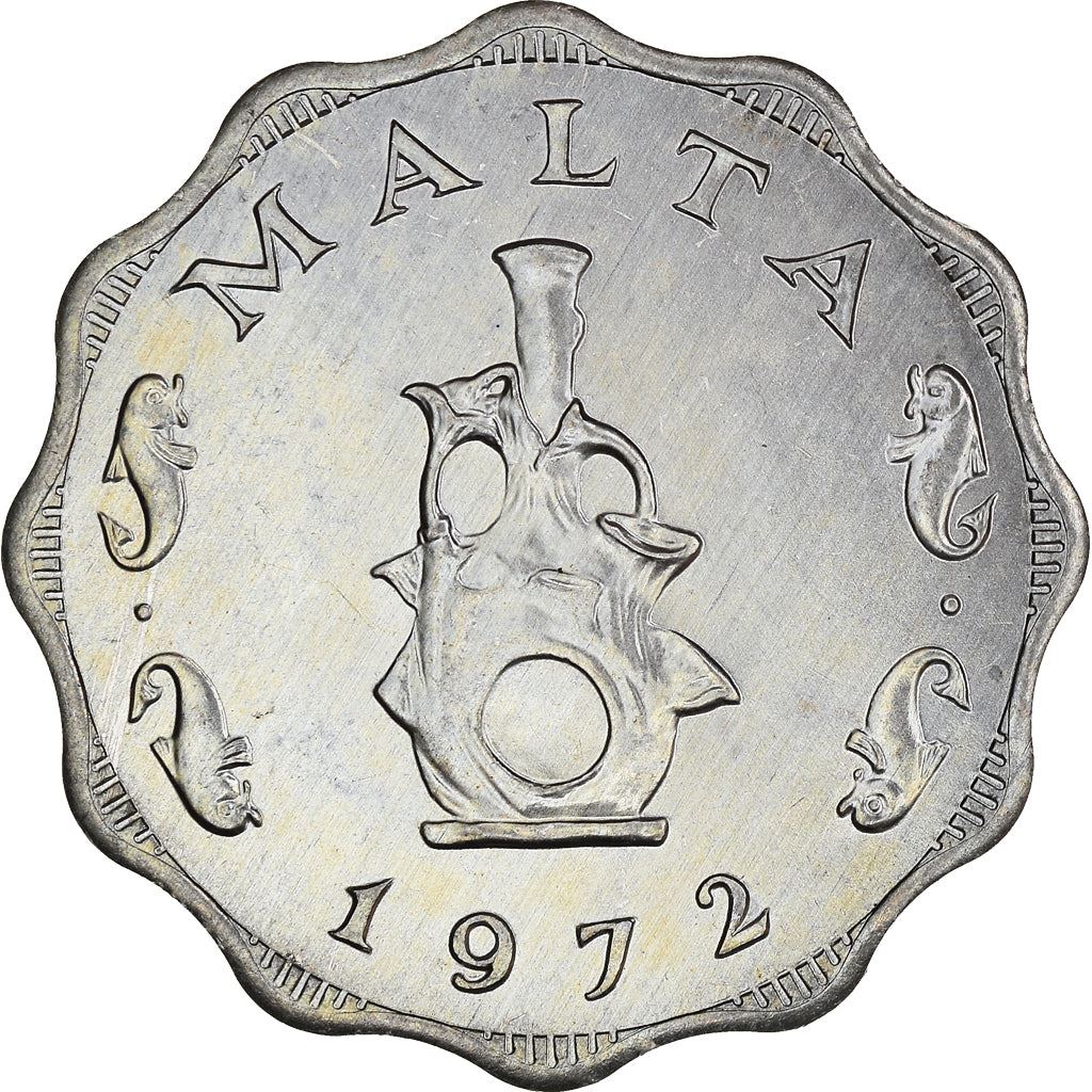 Malta Coin Maltese 5 Mils | Earthen lamp Stand | KM7 | 1972 - 2007