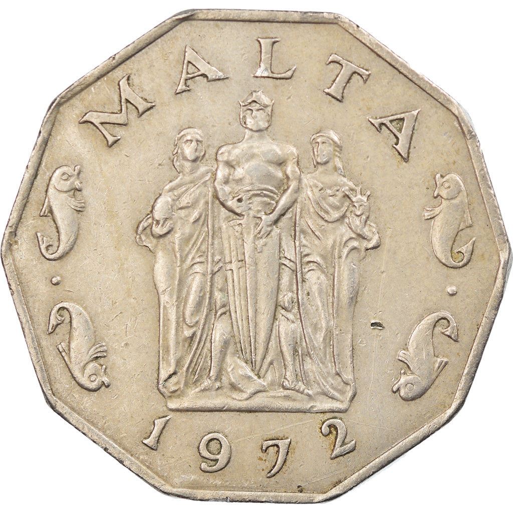 Malta Coin Maltese 50 Cents Coin | Great Siege Monument | KM12 | 1972 - 1981