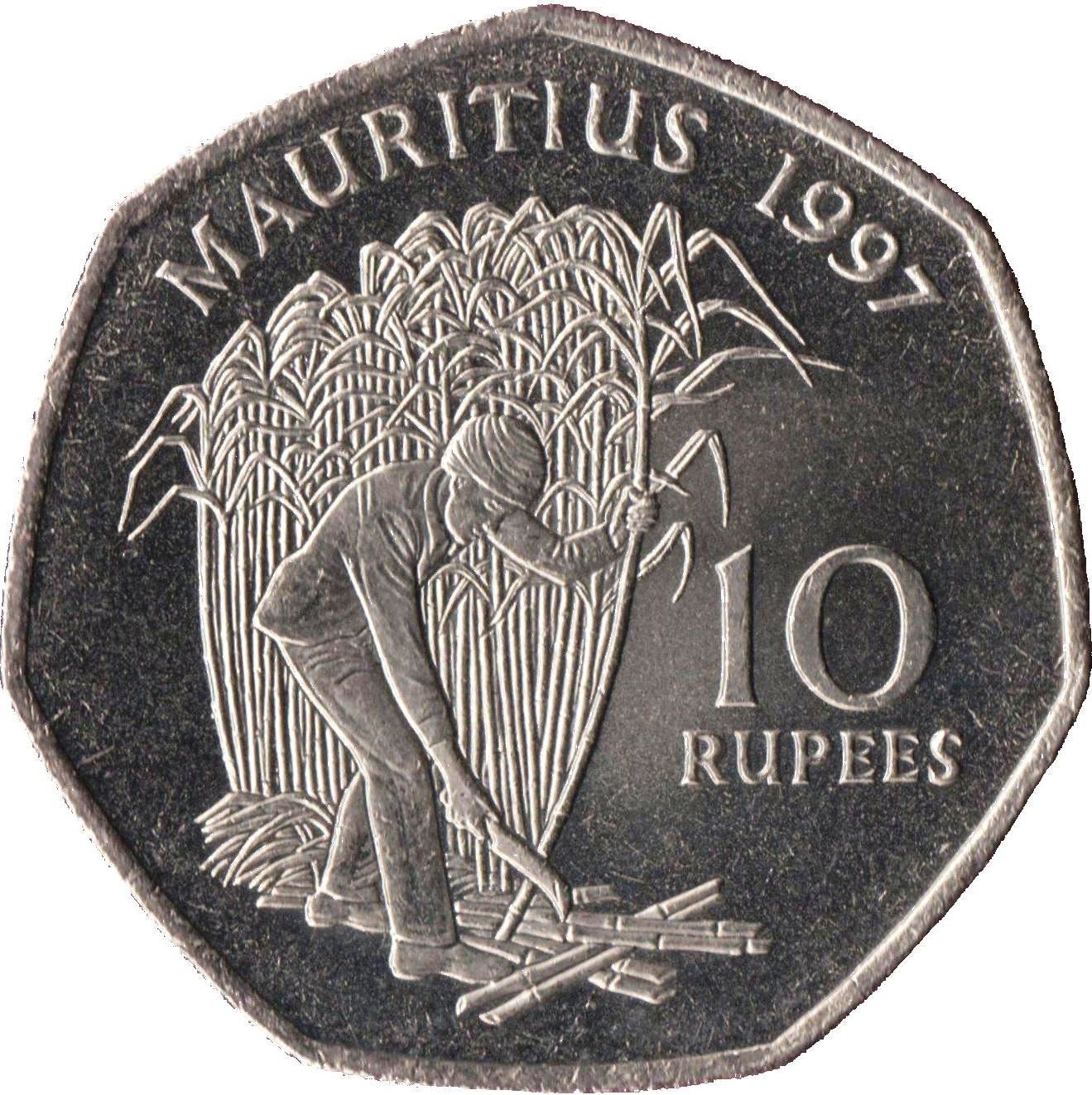 Mauritius 10 Rupees - Seewoosagur Ramgoolam | Sugar Cane Coin | KM61 | 1997 - 2016