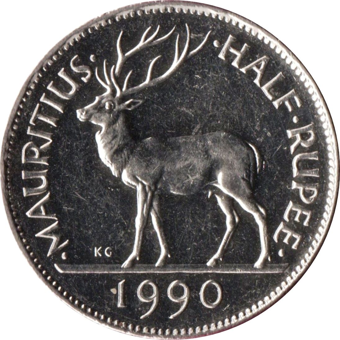 Mauritius 1/2 Rupee - Seewoosagur Ramgoolam | Stag | KM54 | 1987 - 2022