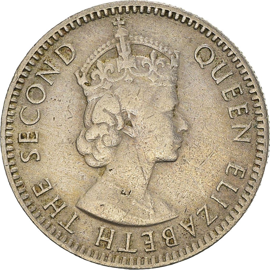 Mauritius 1/4 Rupee Coin | Elizabeth II | Lotus Flower | Rose | KM36 | 1960 - 1978