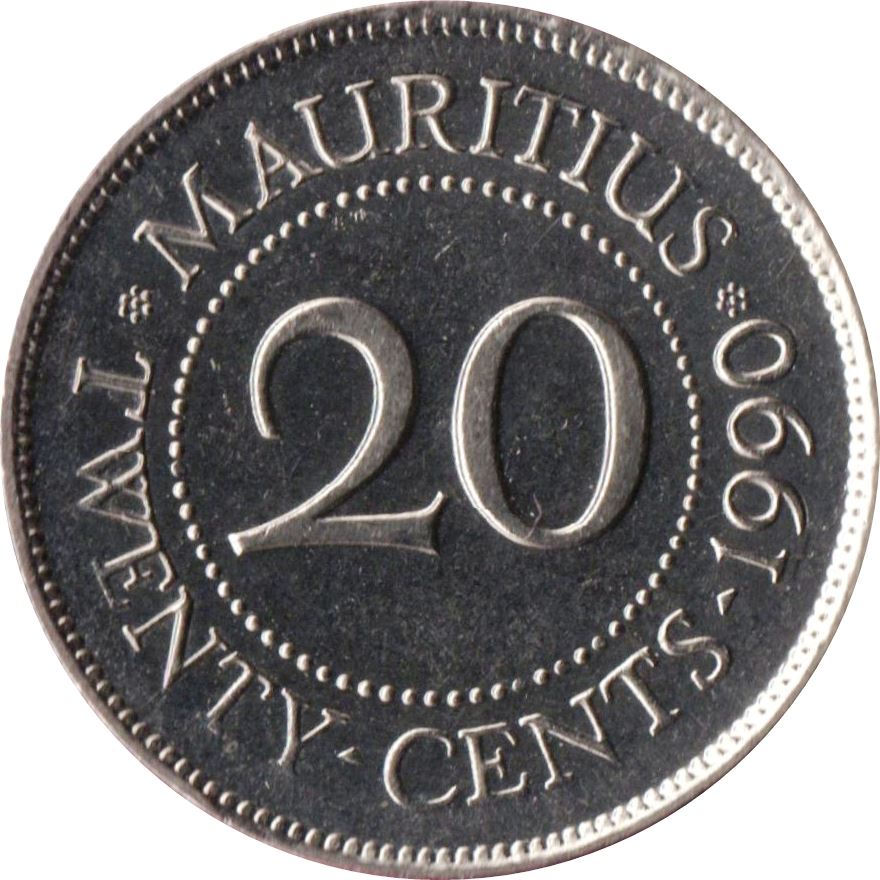 Mauritius 20 Cents - Seewoosagur Ramgoolam Coin | KM53 | 1987 - 2016