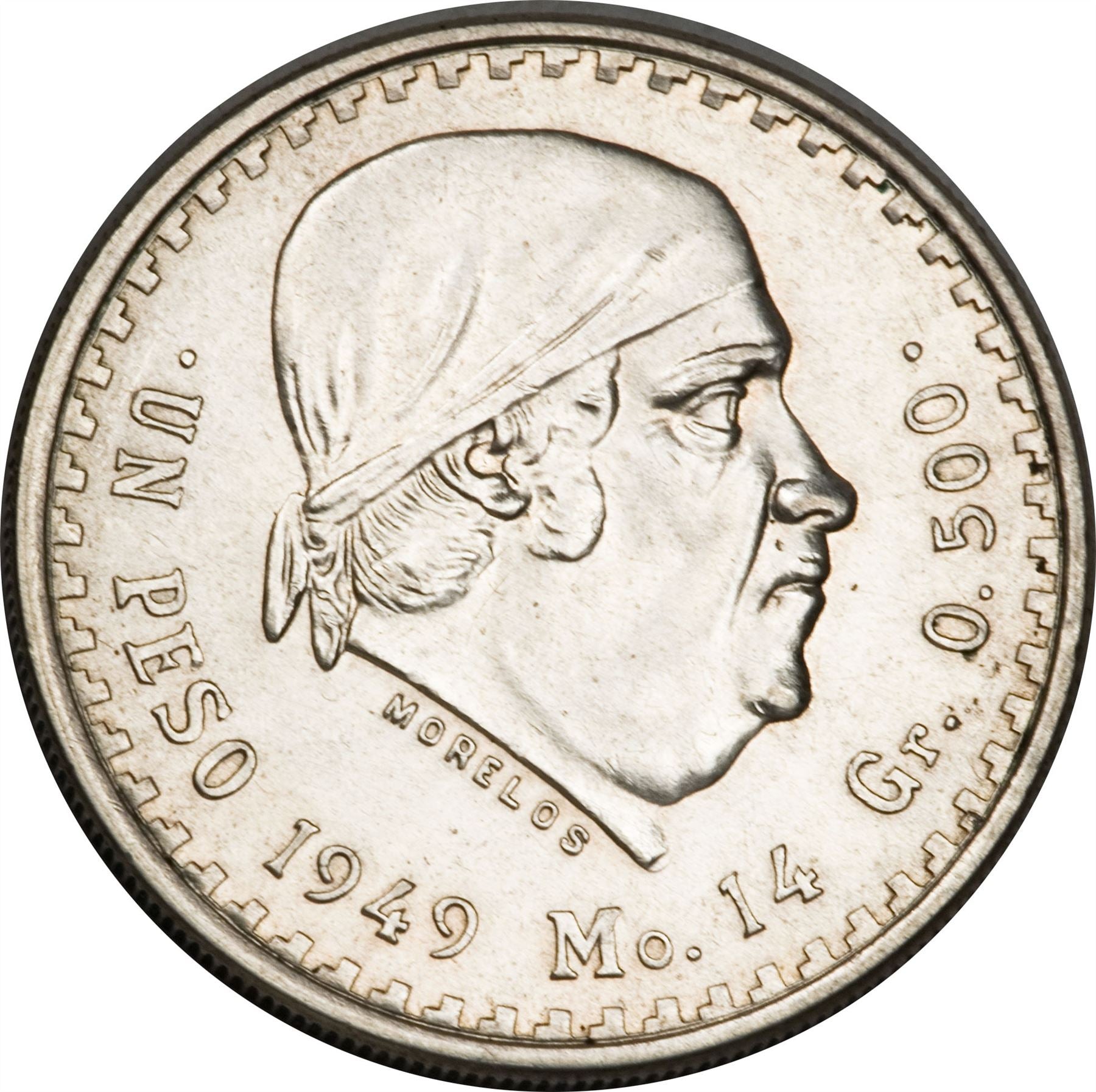 Mexico 1 Peso Coin | Jose Morelos | Eagle | KM456 | 1947 - 1949