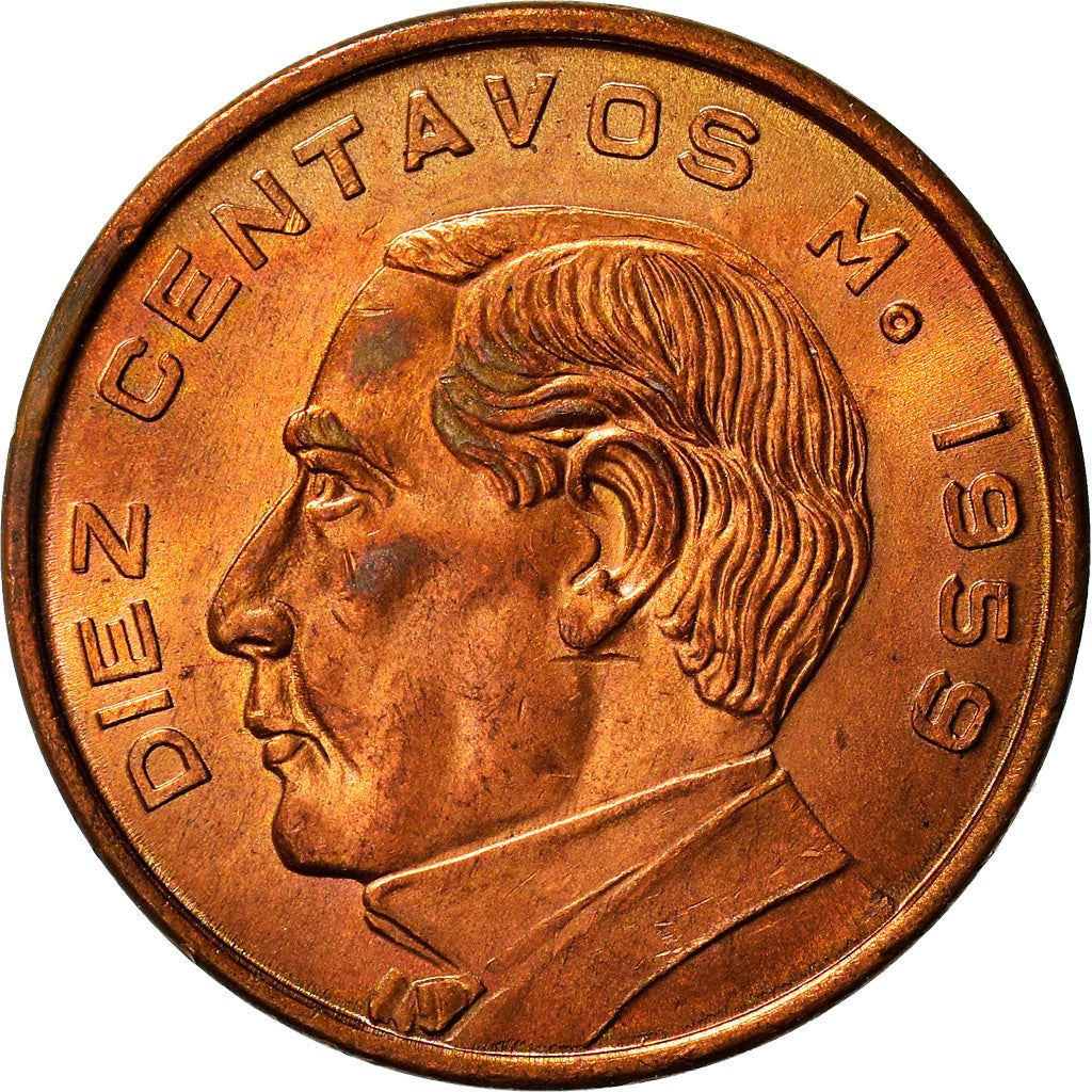 Mexico 10 Centavos | Benito Juárez | Mexican Coin | KM433 | 1955 - 1967