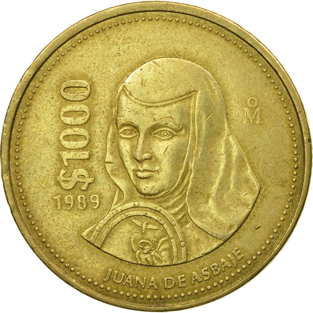 Mexico 1000 Pesos | Sor Juana Inés de la Cruz | Joan Agnes Coin | KM536 | 1988 - 1992