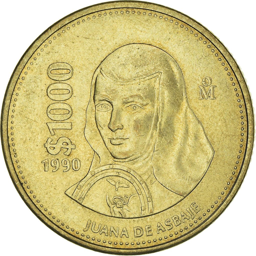 Mexico 1000 Pesos | Sor Juana Inés de la Cruz | Joan Agnes Coin | KM536 | 1988 - 1992