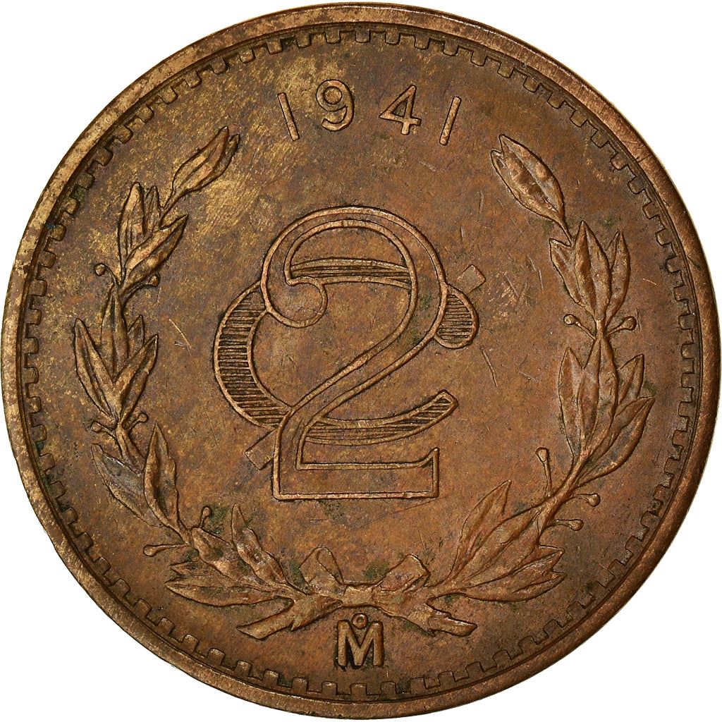 Mexico 2 Centavos | National arms | Wreth Coin | KM419 | 1905 - 1941