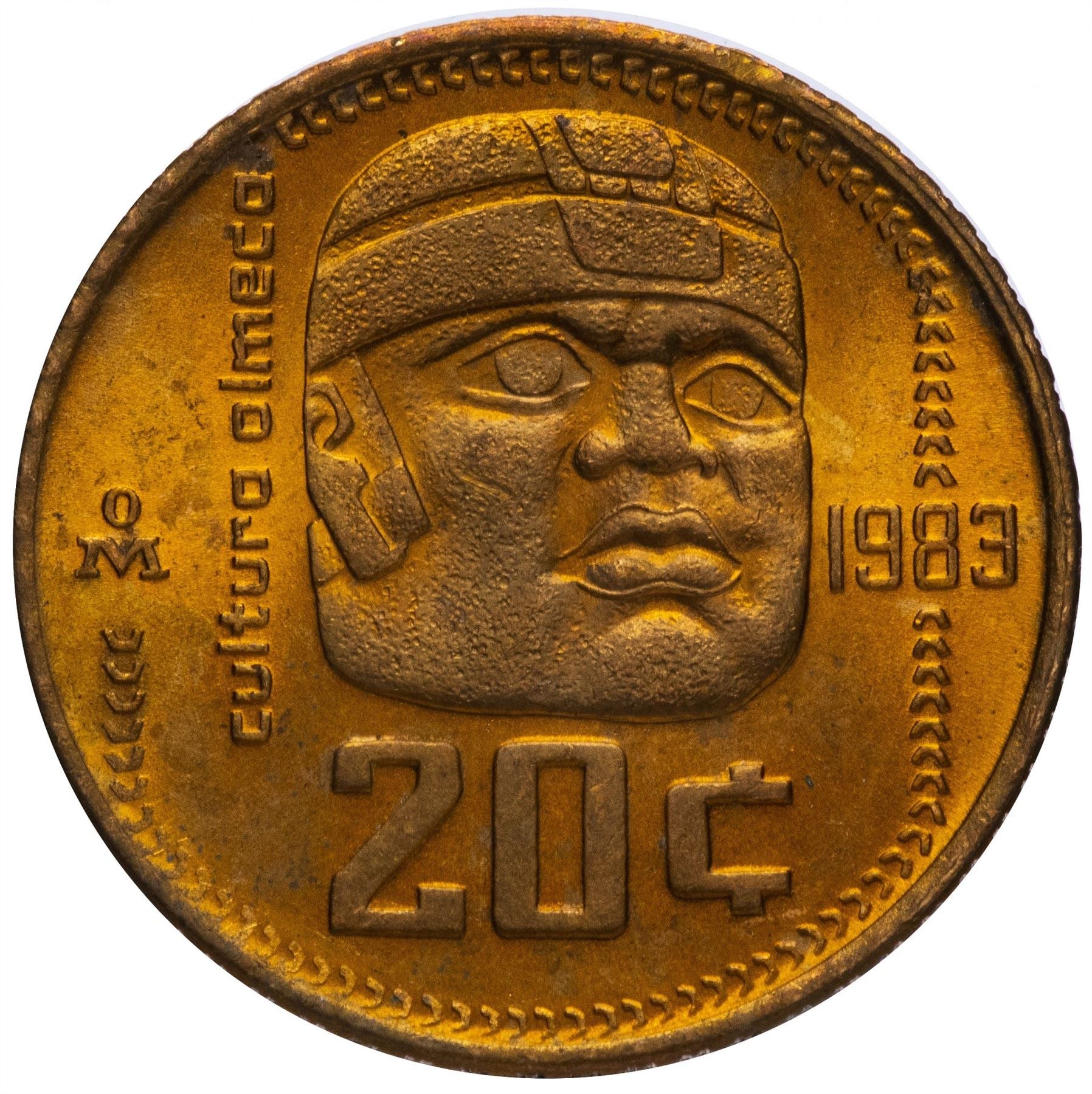 Mexico | 20 Centavos Coin | Eagle | Olmeca giant | KM491 | 1983 - 1984