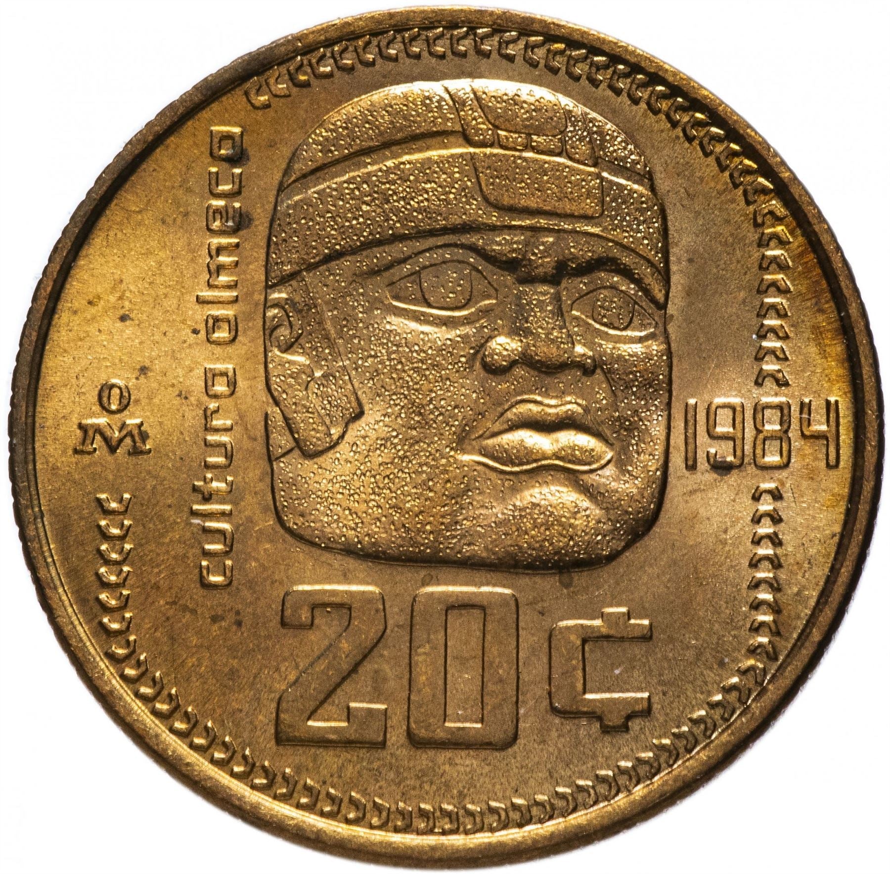 Mexico | 20 Centavos Coin | Eagle | Olmeca giant | KM491 | 1983 - 1984