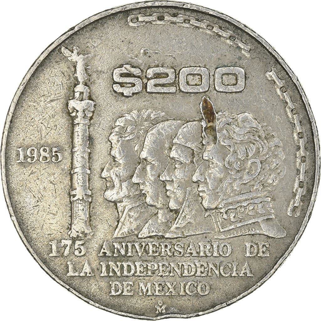 Mexico | 200 Pesos Coin | 175th Independence Anniversary | Ignacio Allende | KM509 | 1985