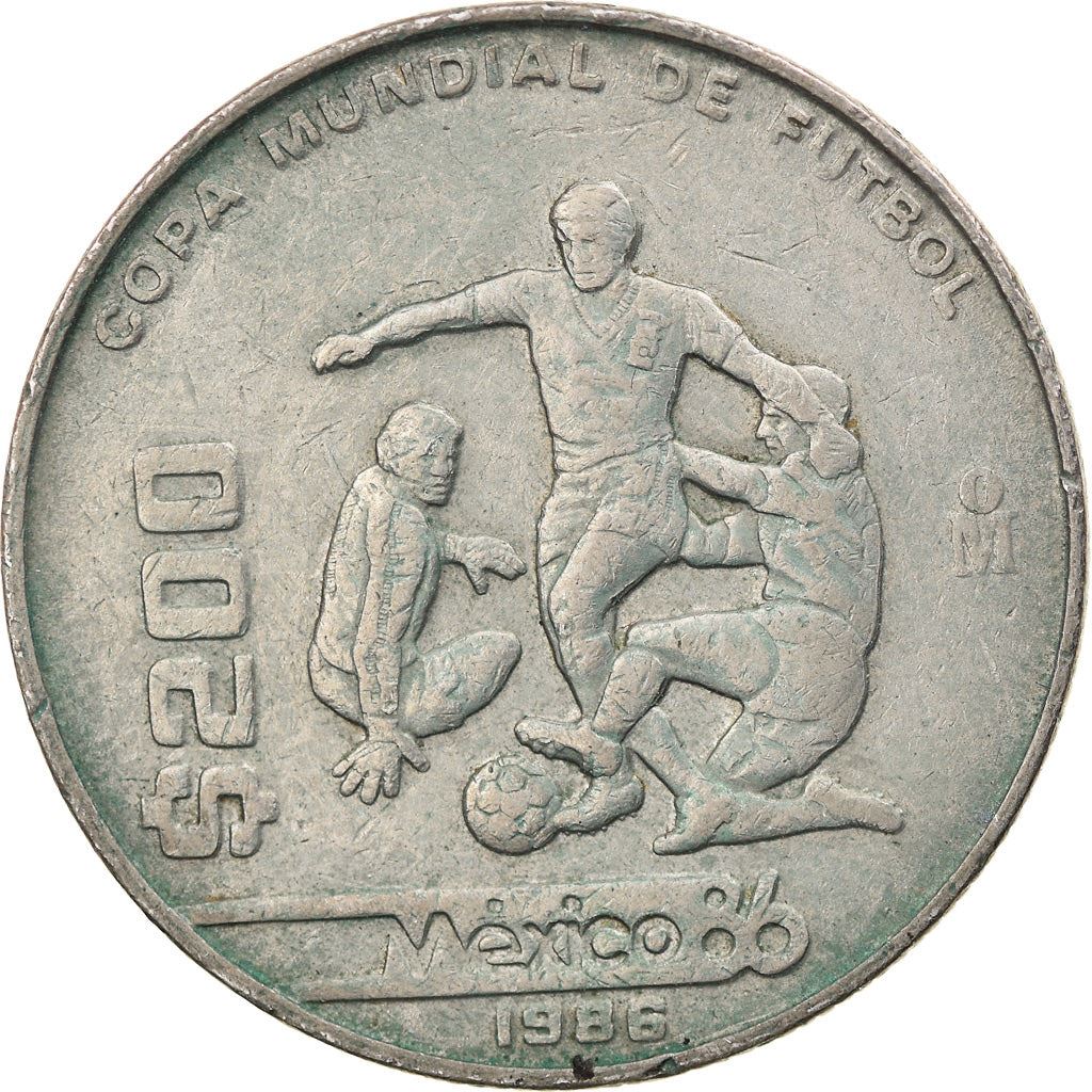 Mexico 200 Pesos Mexico '86 | Soccer players Coin | KM525 | 1986