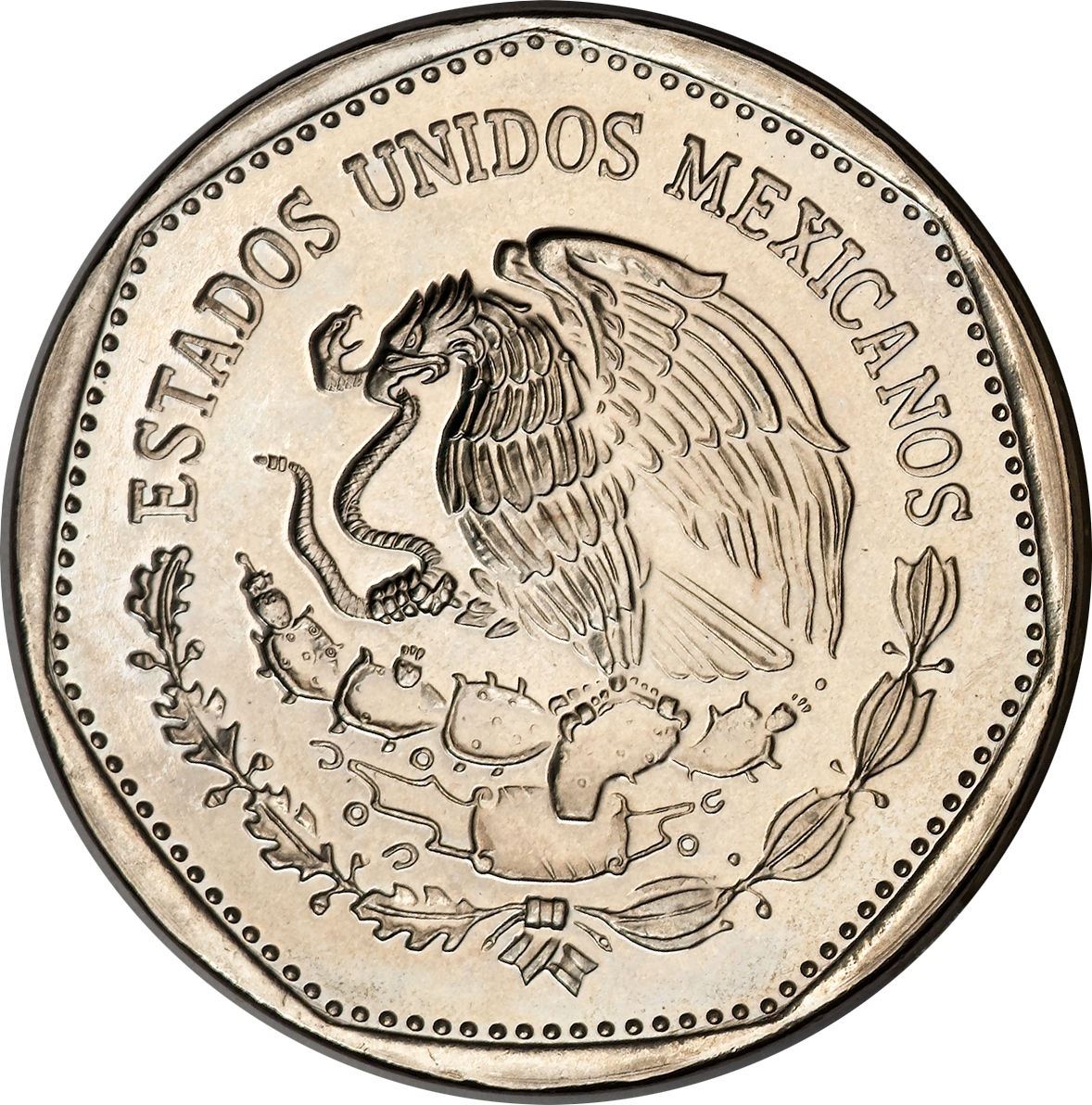 Mexico 5 Pesos | feathered serpent god Quetzalcoatl Coin | KM485 | 1980 - 1985