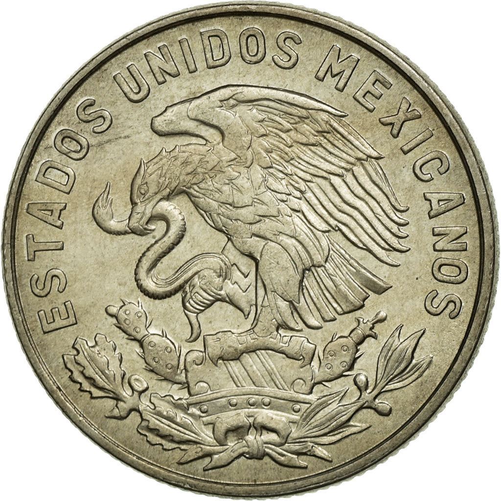 Mexico 50 Centavos Coin | King Cuauhtemoc | Feather crown | KM451 | 1964 - 1969