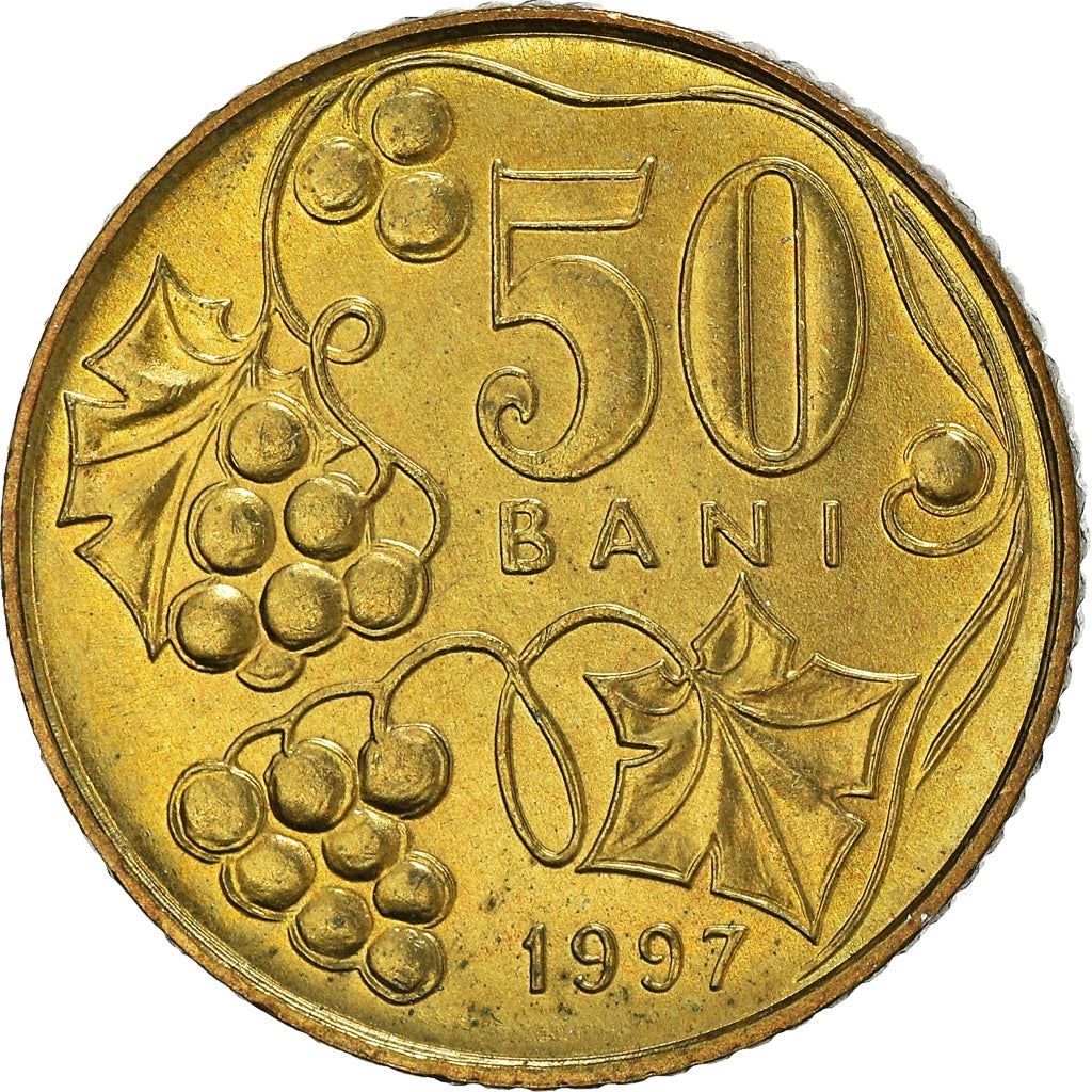 Moldova 50 Bani Coin | Eagle | Grapes | KM10 | 1997 - 2008