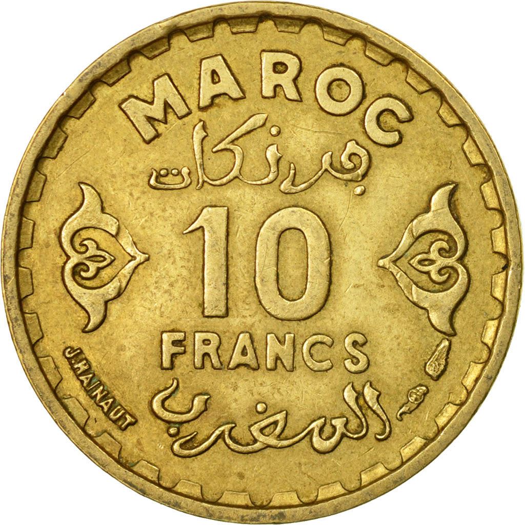 Morocco 10 Francs - Mohammed V Coin Y49 1952