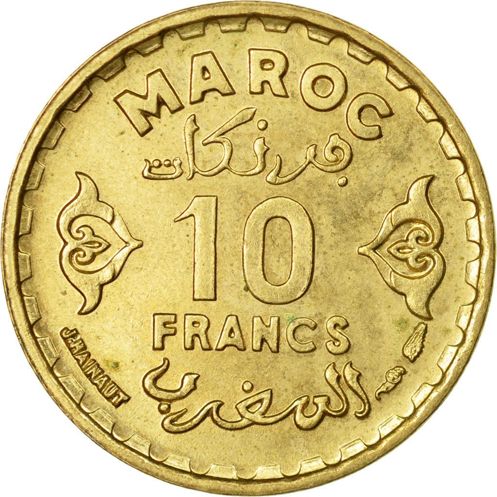 Morocco 10 Francs - Mohammed V Coin Y49 1952