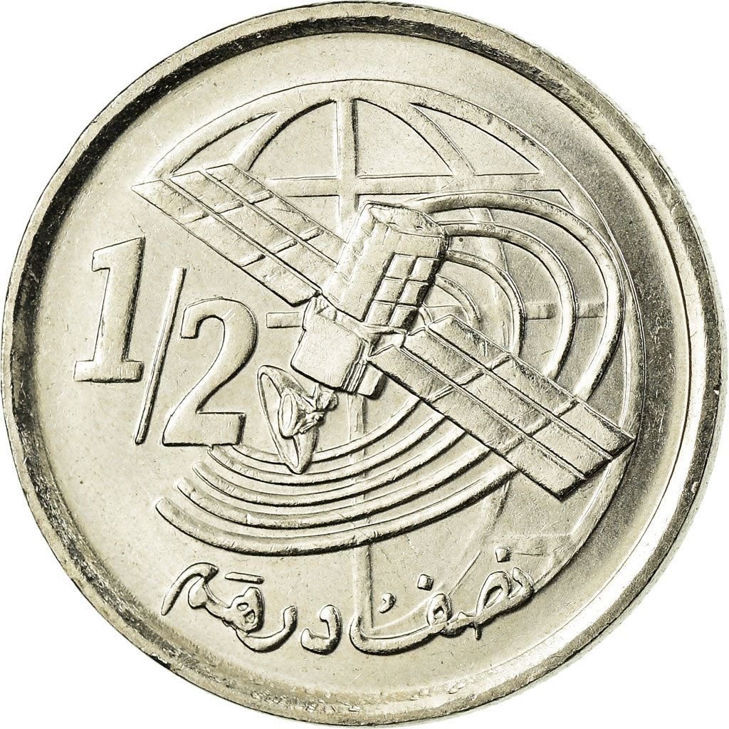 Morocco ½ Dirham Coin | Mohammed VI | Satellite 📡 | Technologies | Y116 | 2002