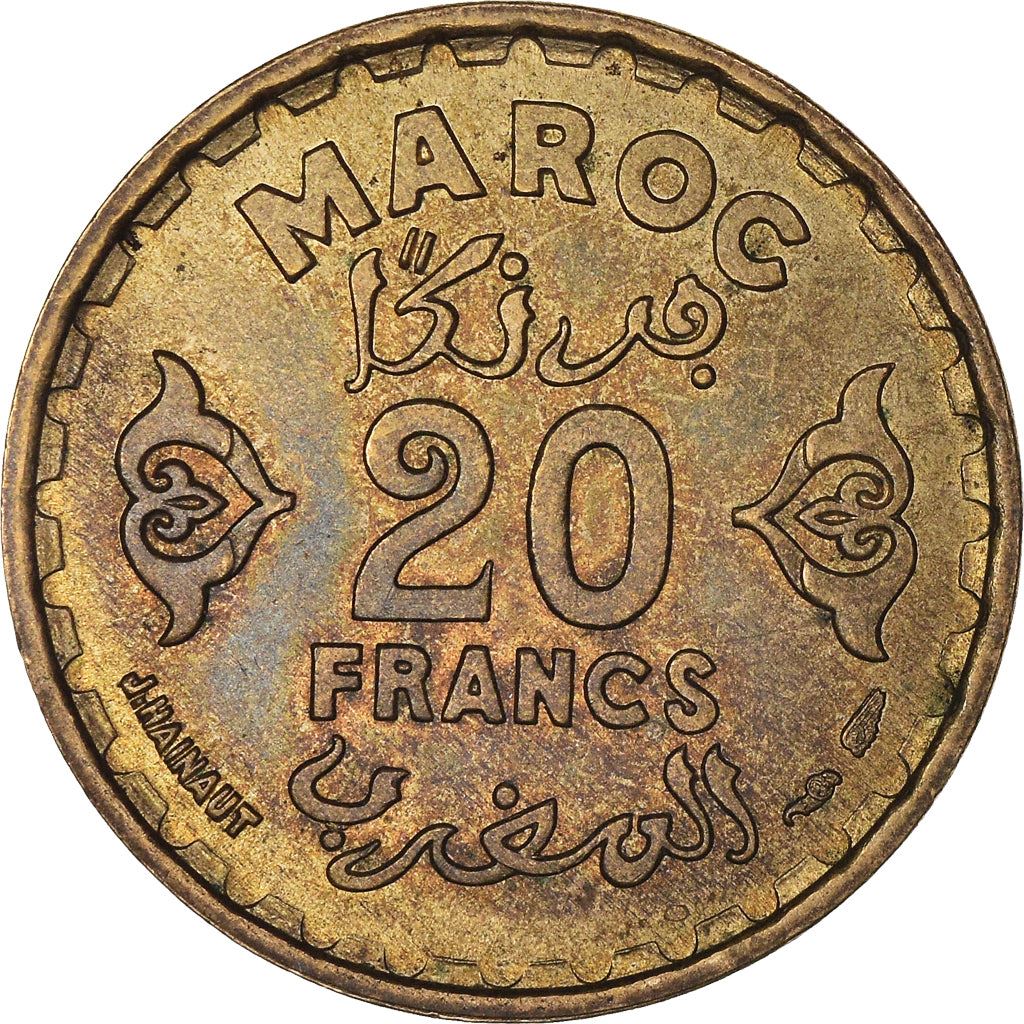 Morocco 20 Francs - Mohammed V Coin Y50 1952