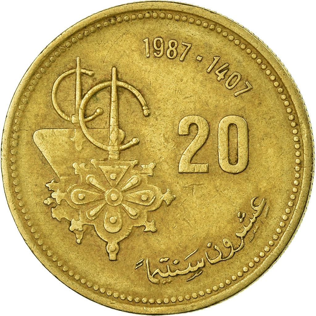 Morocco 20 Santimat / Centimes - Hassan II FAO Coin Y85 1987