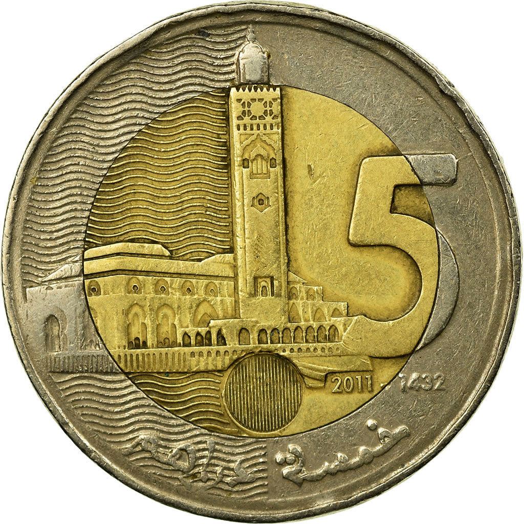 Morocco | 5 Dirhams Coin | Mohammed VI | Hassan II Mosque | Y140 | 2011 - 2021