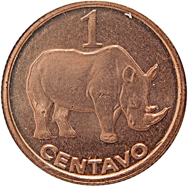 Mozambique 1 Centavo Coin | Rhinoceros | KM132 | 2006