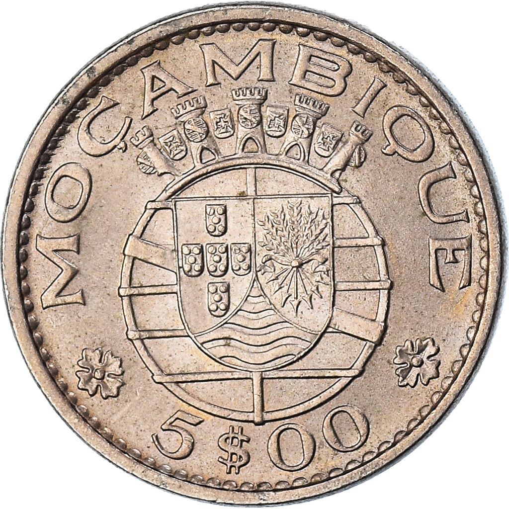 Mozambique 5 Escudos Coin | Military Order Of Christ | KM86 | 1971 - 1973