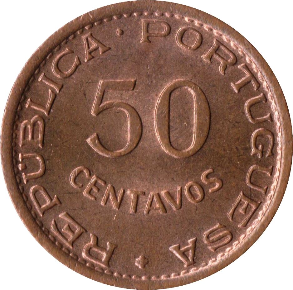 Mozambique 50 Centavos Coin | Military Order Of Christ | KM81 | 1953 - 1957