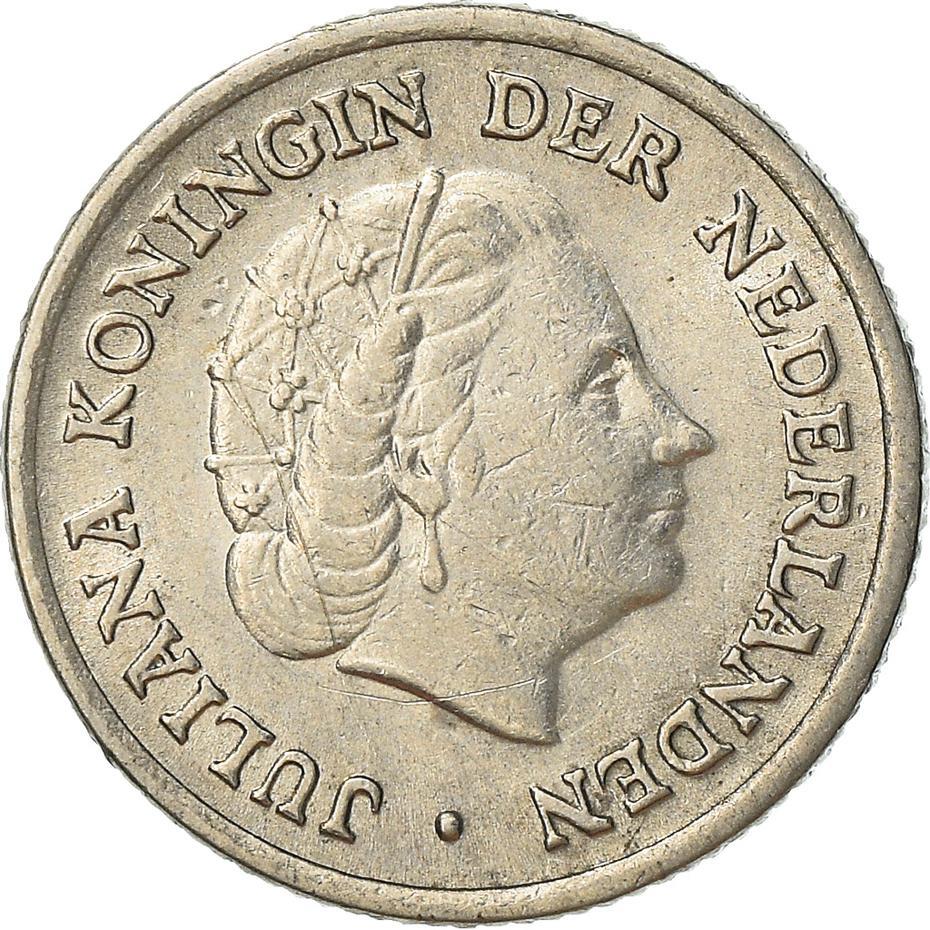 Netherlands 10 Cents Juliana | Coin KM182 1950 - 1980