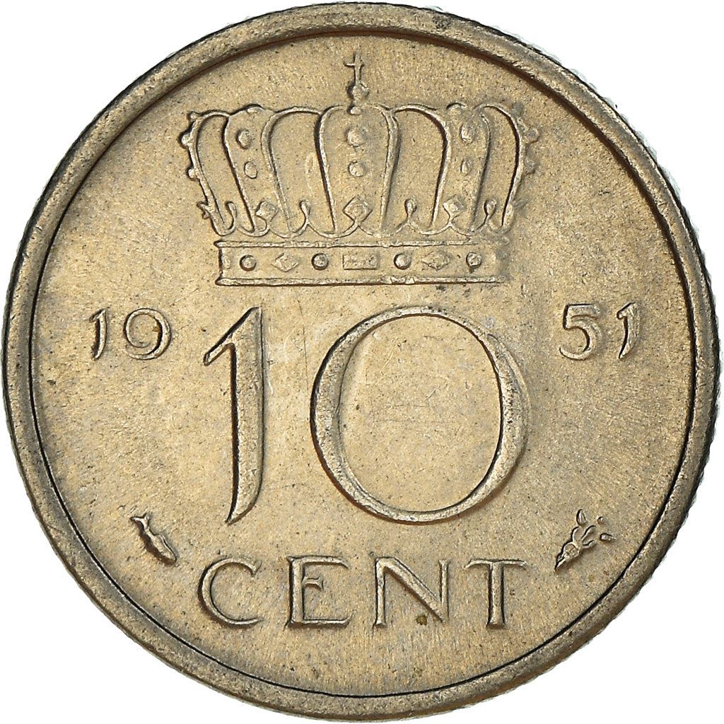 Netherlands 10 Cents Juliana | Coin KM182 1950 - 1980