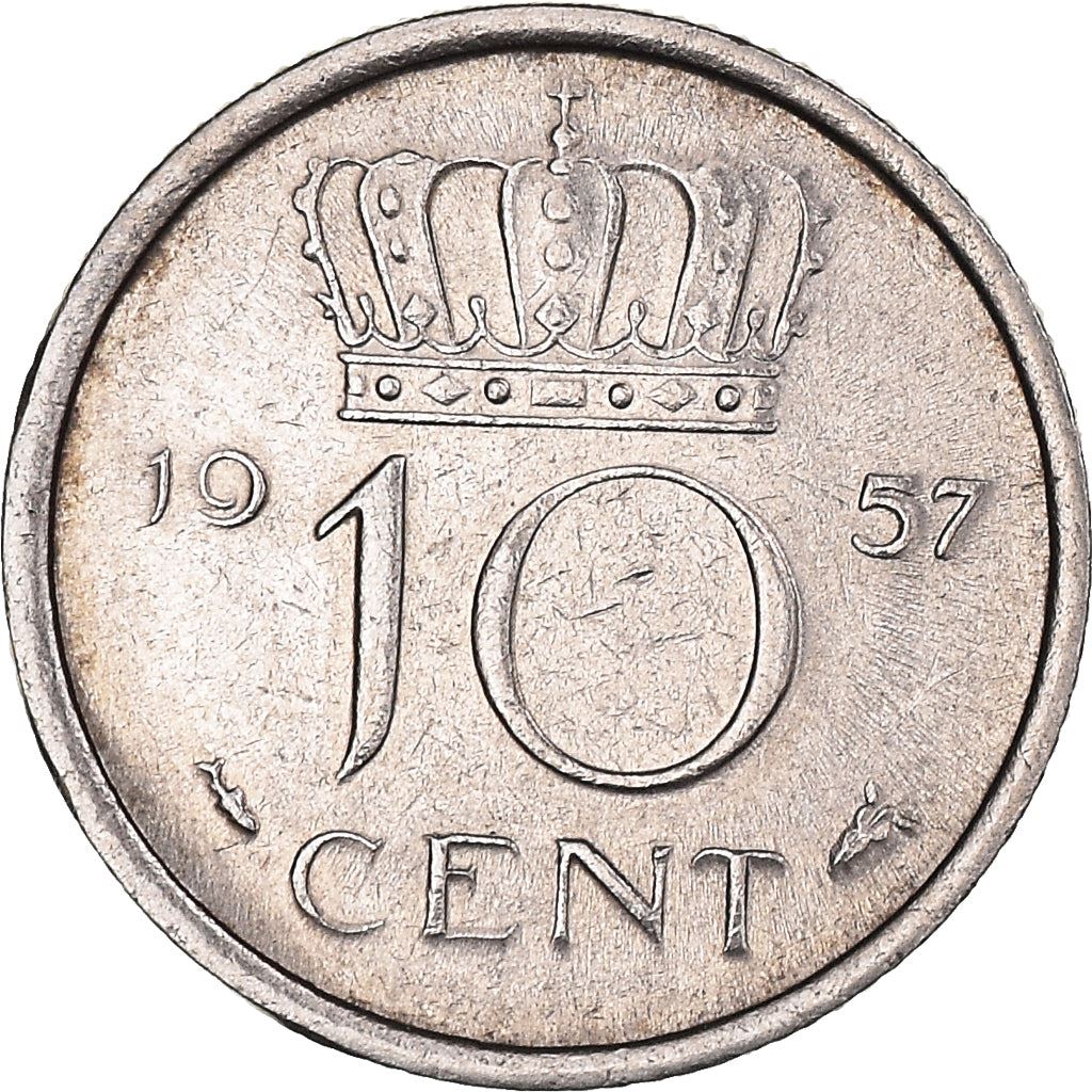 Netherlands 10 Cents Juliana | Coin KM182 1950 - 1980