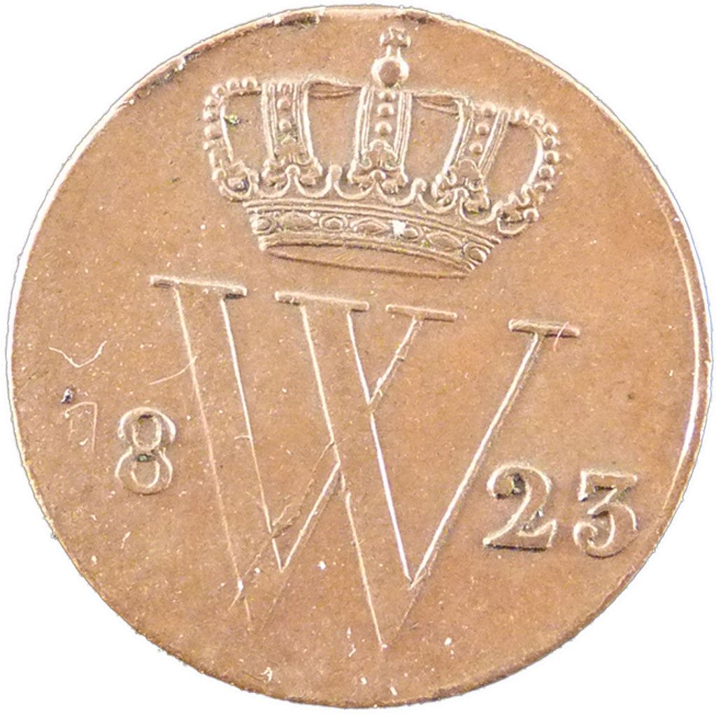 Netherlands | 1/2 Cent Coin | Crowned monogram of Willem I | 1818 - 1837