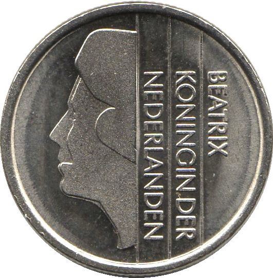 Netherlands 25 Cents Beatrix | Coin KM204 1982 - 2001