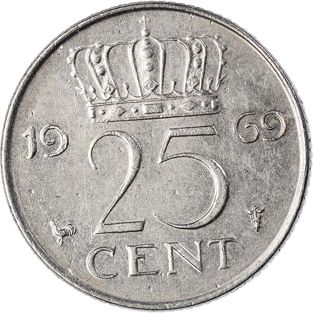 Netherlands 25 Cents Juliana | Coin KM183 1950 - 1980