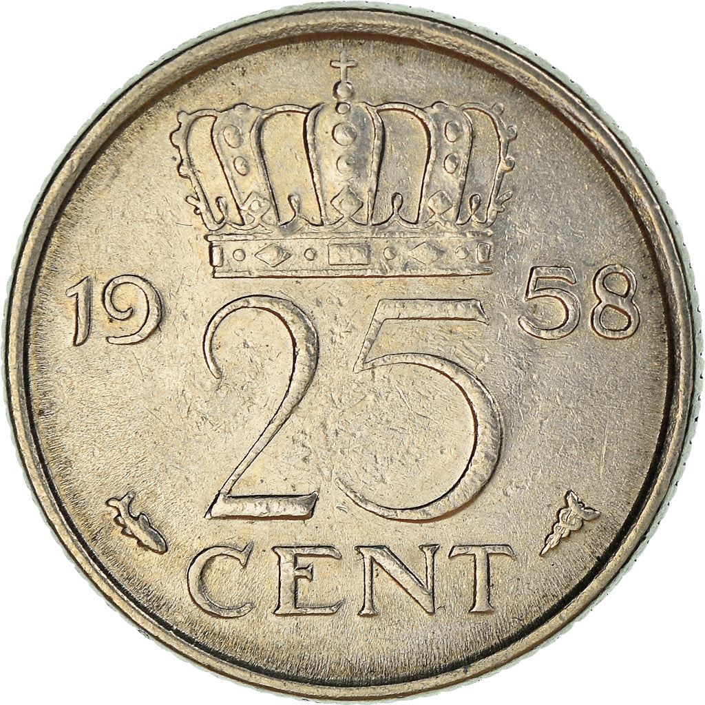 Netherlands 25 Cents Juliana | Coin KM183 1950 - 1980