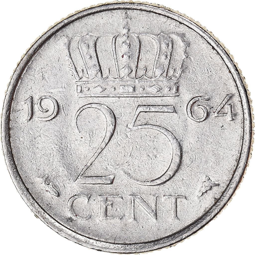 Netherlands 25 Cents Juliana | Coin KM183 1950 - 1980