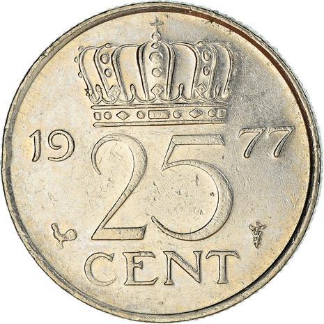 Netherlands 25 Cents Juliana | Coin KM183 1950 - 1980