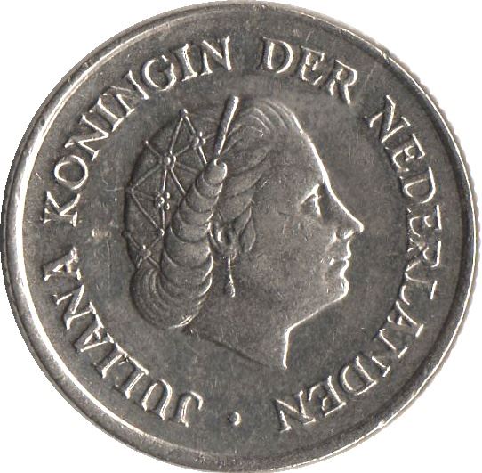 Netherlands 25 Cents Juliana | Coin KM183 1950 - 1980