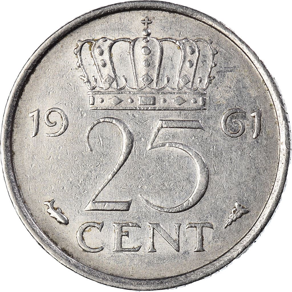 Netherlands 25 Cents Juliana | Coin KM183 1950 - 1980