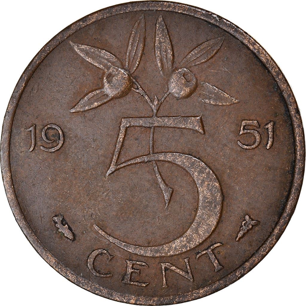 Netherlands 5 Cent Juliana | Coin KM181 1950 - 1980