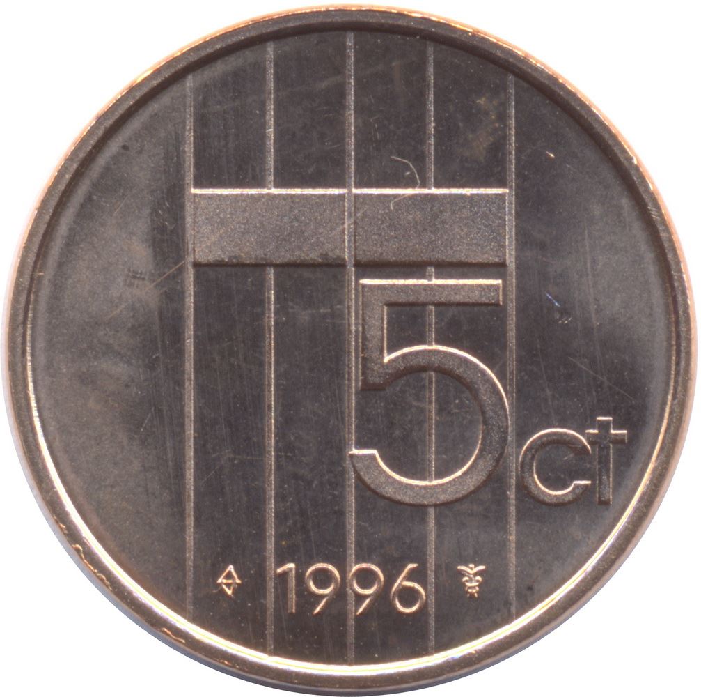 Netherlands 5 Cents Beatrix | Coin KM202 1982 - 2001