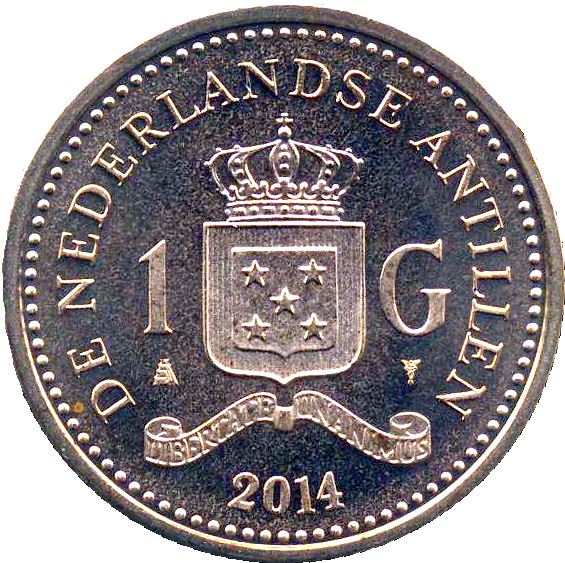 Netherlands Antilles 1 Gulden Coin | King Willem Alexander | KM91 | 2014 - 2016
