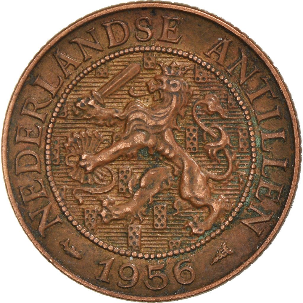 Netherlands Antilles 2.5 Cents Coin | Queen Juliana | Dutch Lion | Sword | KM5 | 1956 - 1965