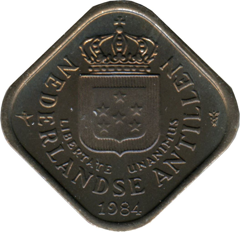 Netherlands Antilles 5 Cents Coin | Queen Juliana | Queen Beatrix | KM13 | 1971 - 1985