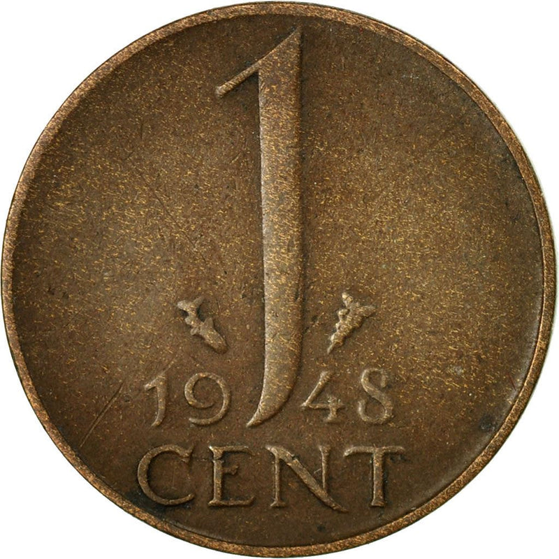 Netherlands Coin 1 Cent | Queen Wilhelmina | KM175 | 1948