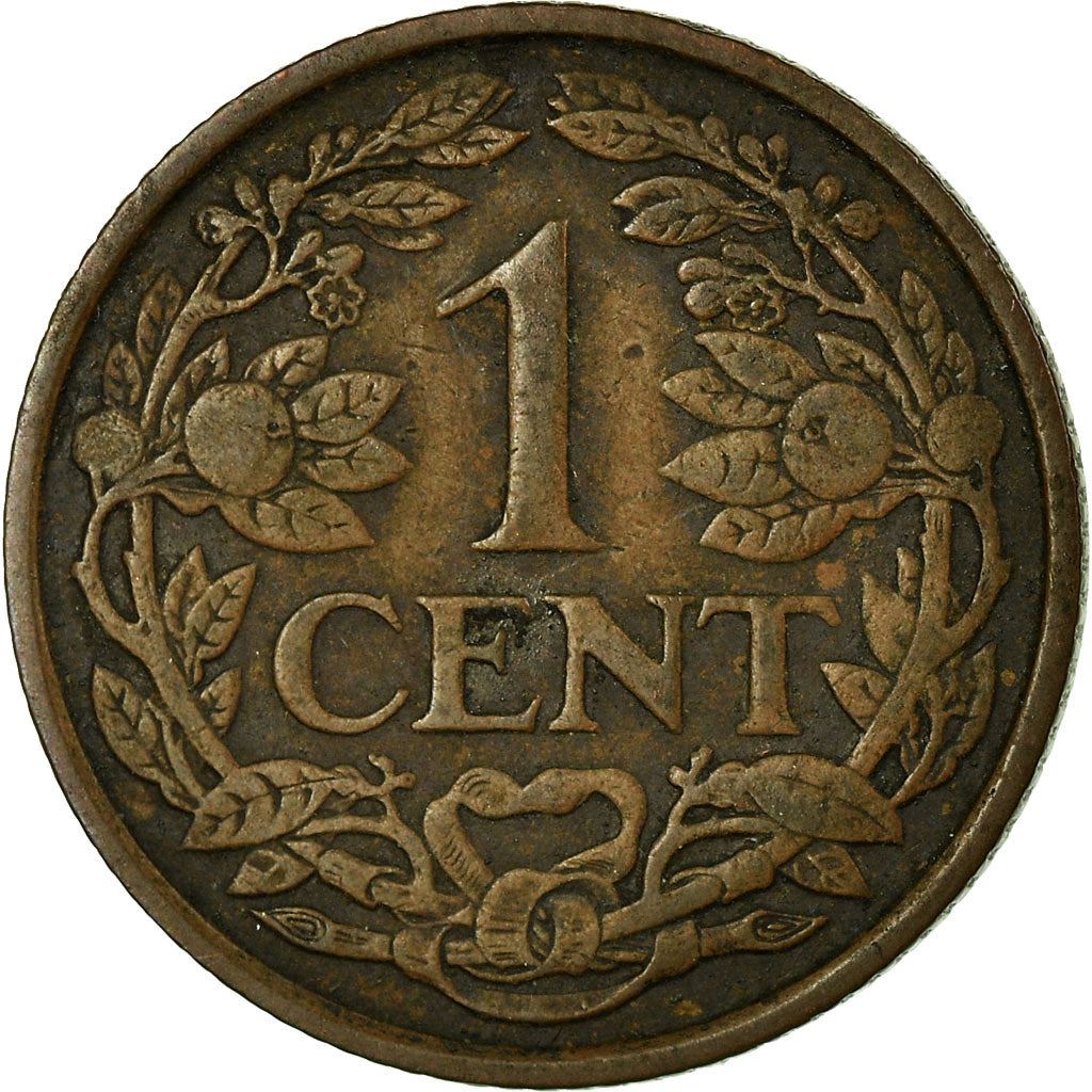 Netherlands Coin 1 Cent | Queen Wilhelmina | Lion | KM152 | 1913 - 1941