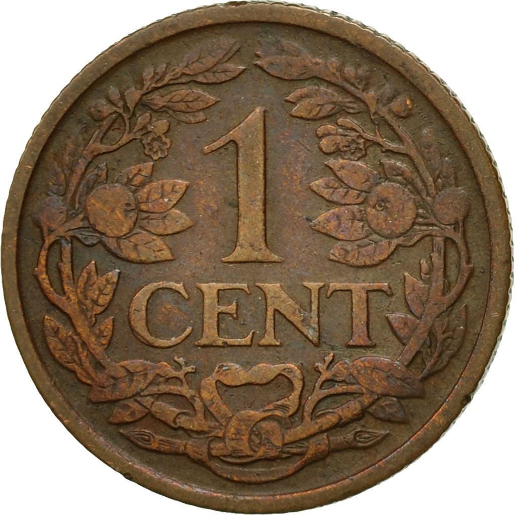 Netherlands Coin 1 Cent | Queen Wilhelmina | Lion | KM152 | 1913 - 1941