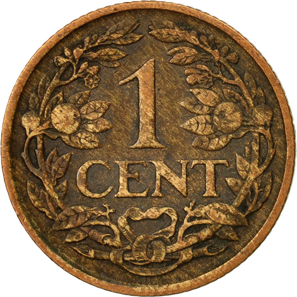 Netherlands Coin 1 Cent | Queen Wilhelmina | Lion | KM152 | 1913 - 1941