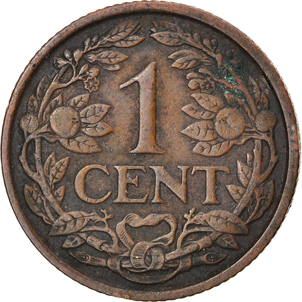 Netherlands Coin 1 Cent | Queen Wilhelmina | Lion | KM152 | 1913 - 1941